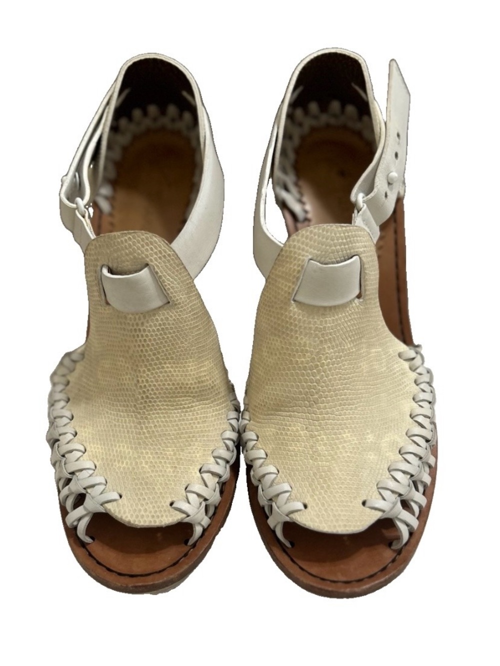 Thakoon Leather Huarache Inspired Ankle Strap Heels Made in Italy EU 37.5 - Picture 6 of 14